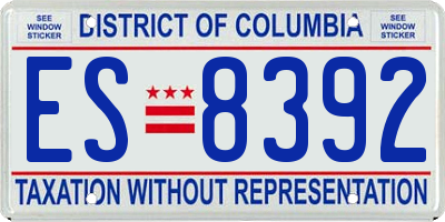 DC license plate ES8392