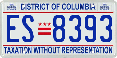 DC license plate ES8393