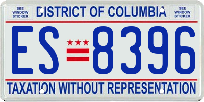 DC license plate ES8396