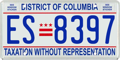 DC license plate ES8397