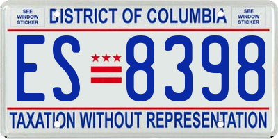 DC license plate ES8398