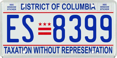 DC license plate ES8399