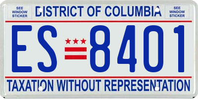 DC license plate ES8401
