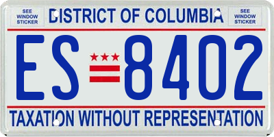 DC license plate ES8402