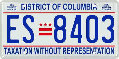 DC license plate ES8403