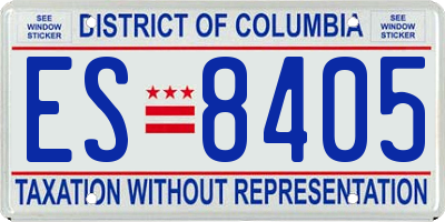 DC license plate ES8405