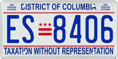 DC license plate ES8406