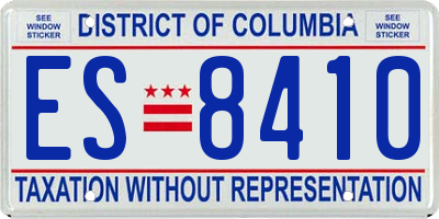 DC license plate ES8410
