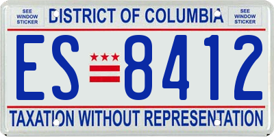 DC license plate ES8412