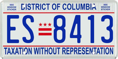 DC license plate ES8413