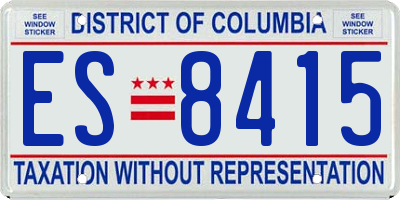 DC license plate ES8415
