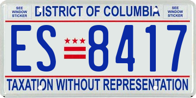 DC license plate ES8417