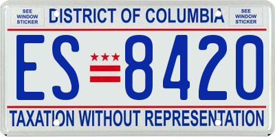 DC license plate ES8420
