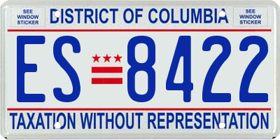 DC license plate ES8422