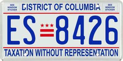 DC license plate ES8426