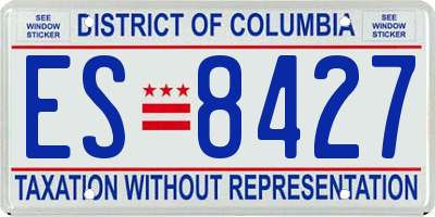 DC license plate ES8427