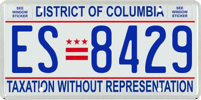 DC license plate ES8429
