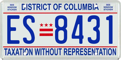 DC license plate ES8431