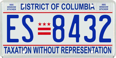 DC license plate ES8432