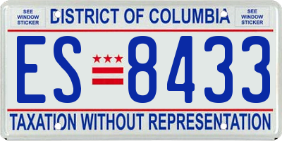 DC license plate ES8433