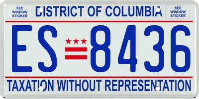 DC license plate ES8436