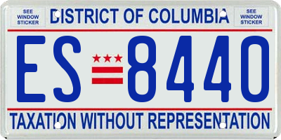 DC license plate ES8440