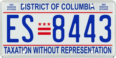 DC license plate ES8443