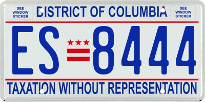 DC license plate ES8444