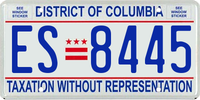 DC license plate ES8445