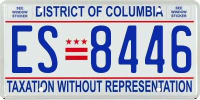 DC license plate ES8446