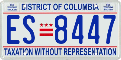 DC license plate ES8447