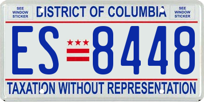 DC license plate ES8448