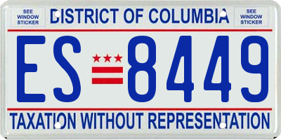 DC license plate ES8449