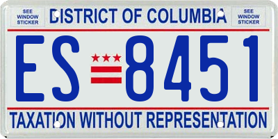 DC license plate ES8451