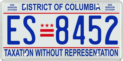 DC license plate ES8452