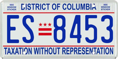DC license plate ES8453