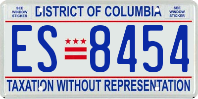 DC license plate ES8454
