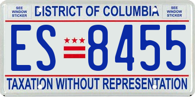 DC license plate ES8455
