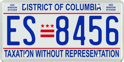DC license plate ES8456