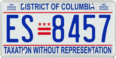 DC license plate ES8457