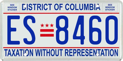 DC license plate ES8460
