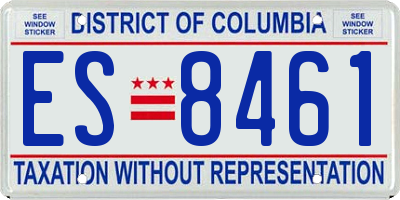 DC license plate ES8461