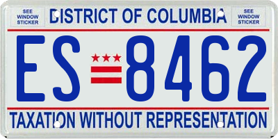 DC license plate ES8462