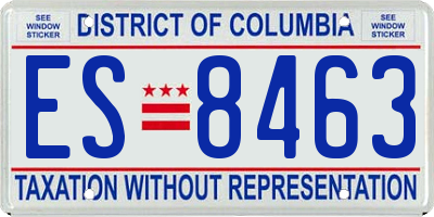 DC license plate ES8463