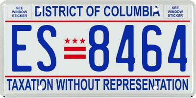 DC license plate ES8464