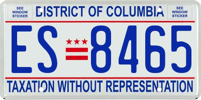 DC license plate ES8465