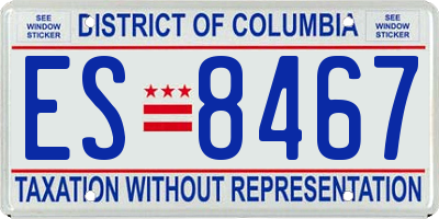DC license plate ES8467