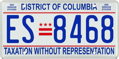 DC license plate ES8468