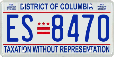DC license plate ES8470