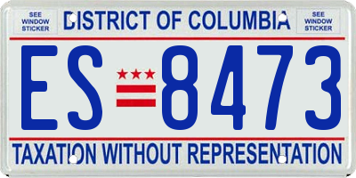 DC license plate ES8473